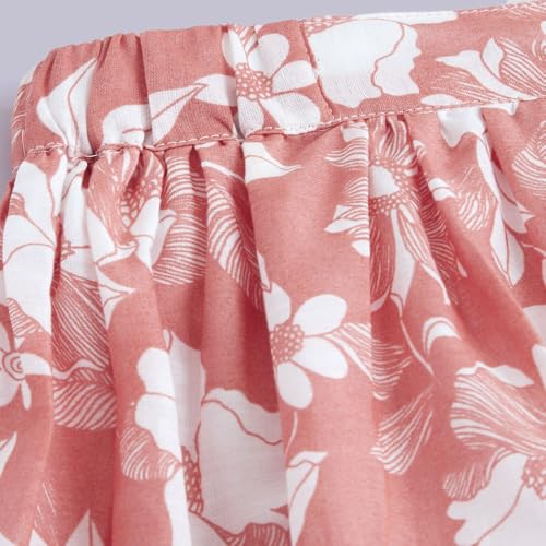 Hopscotch Girls Peach Pure Cotton Floral Skirt (4-5 Years)