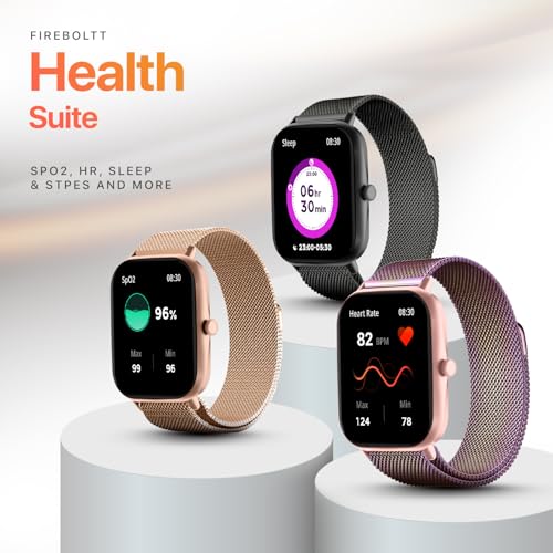 Fire-Boltt Ninja Call Pro Max Ultra Bluetooth Calling Smart Watch, 2.01" HD Display, 120+ Sports Modes, Health Suite, AI Voice Assistance, SpO2 Smartwatch for Men & Women - Gold Link