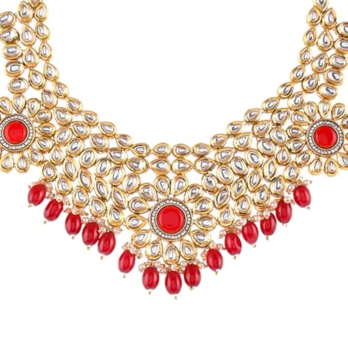 VOYLLA Kundan Elegance Opulent Teardrop Maang Tika Set For Women|Womens Jewellery Set|Gift For Women|Womens Gift|Gift For Her|