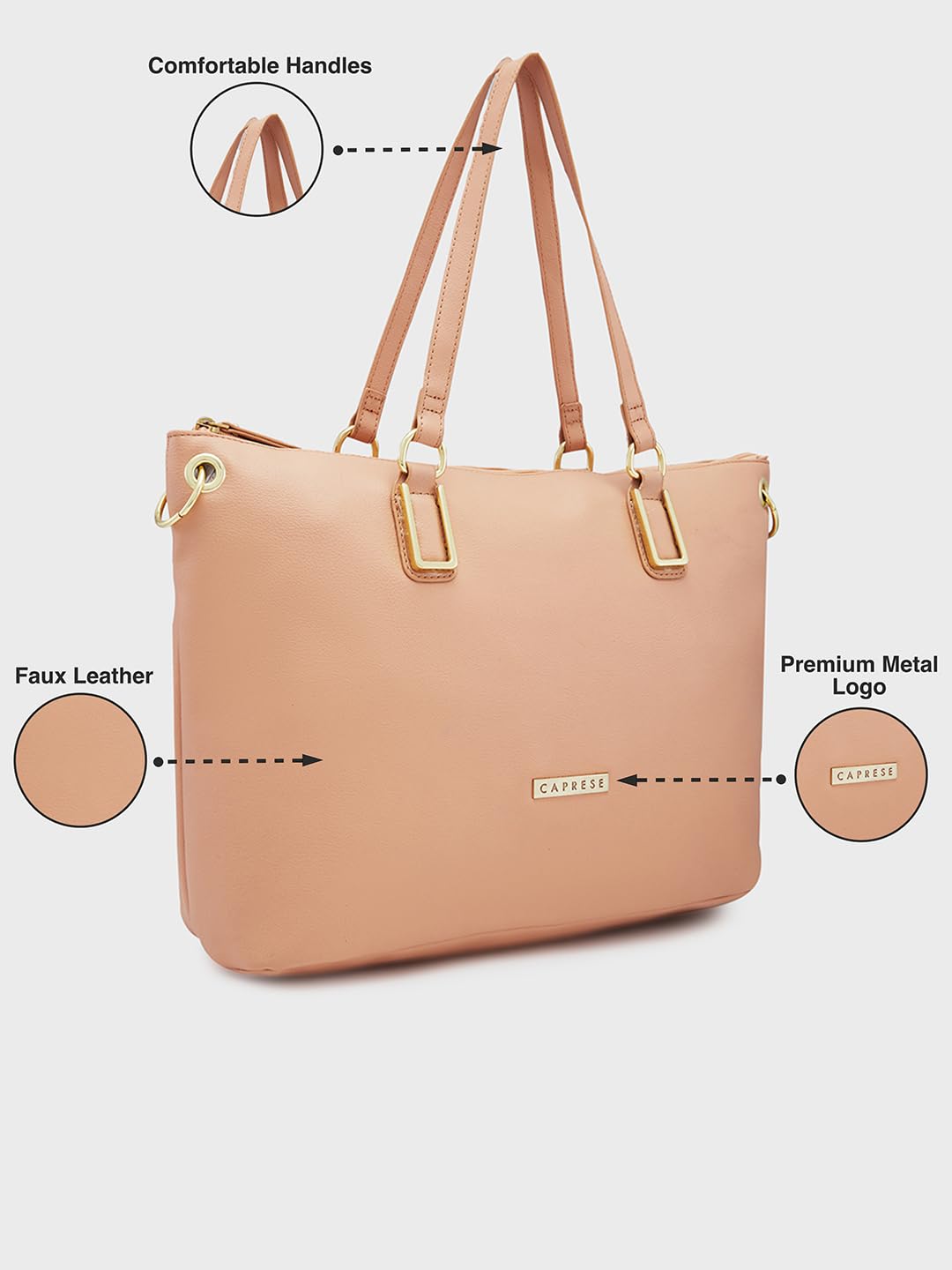 Caprese Amelia Satchel Handbag for Women Shoulder Bag with Multiple Pockets| Trendy and Functional Spacious Design Ideal for Work Everyday Outings and Travel