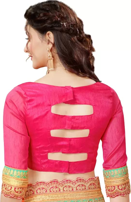 MANOHARI Women Shaded Orange Heavy Embroidery Chiffon Saree With Blouse Piece_Mn360-2