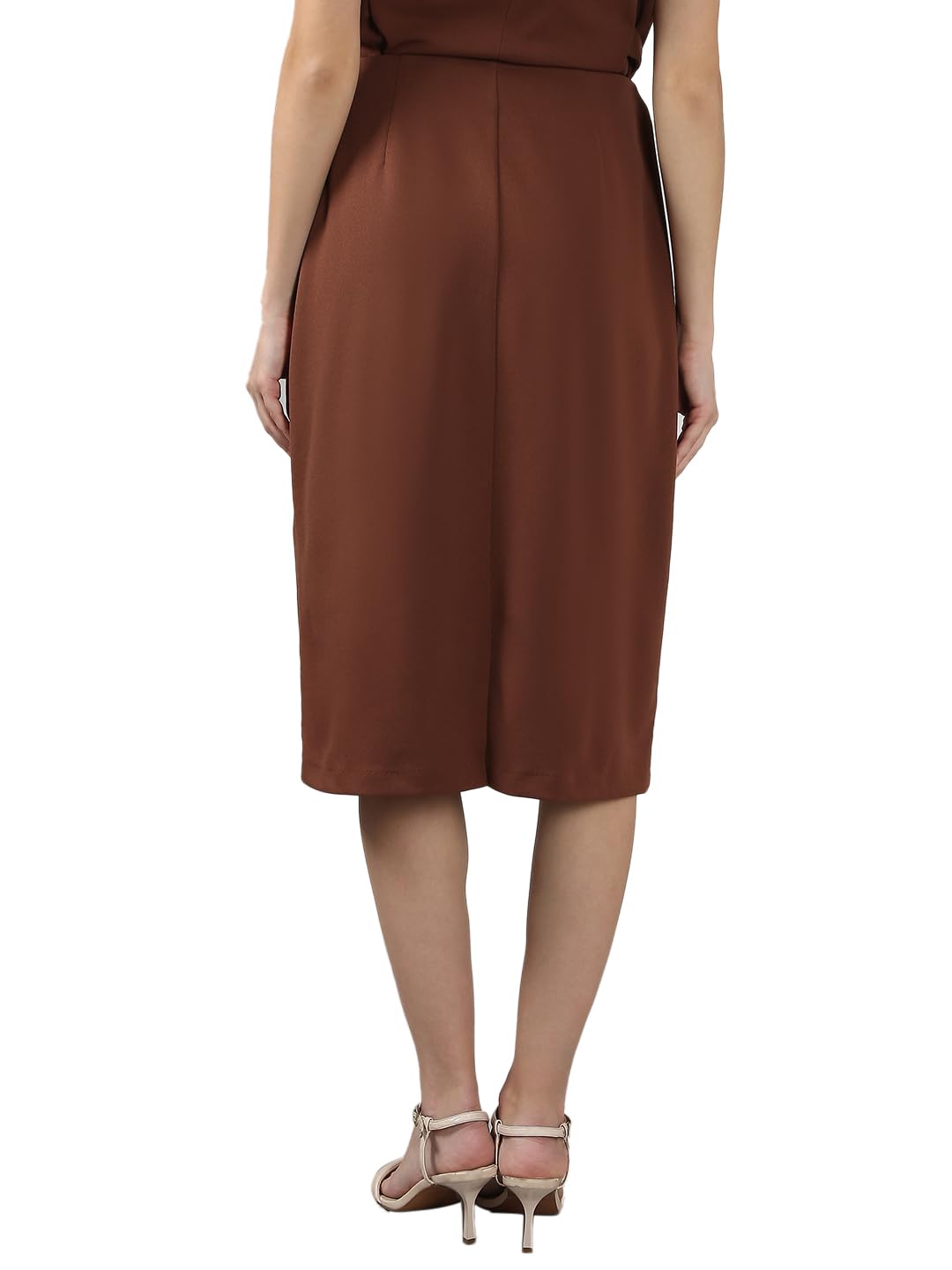 VERO MODA Women's Bodycon High-Rise Brown Skirt
