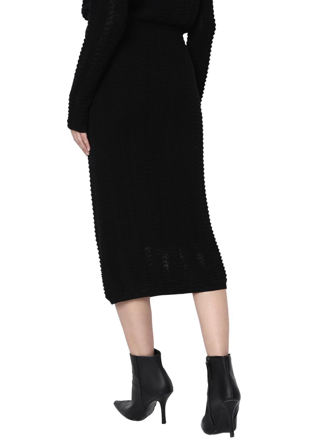 VERO MODA Women's Straight Fit High-Rise Black Skirt