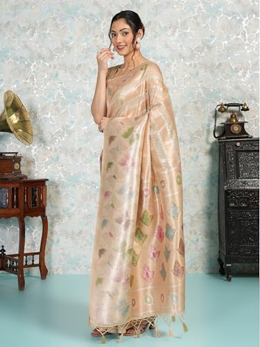 MIMOSA Women's Woven Design Banarasi Style Art Silk Saree With Blouse Piece : SA00002065CKFREE