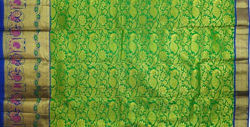 SREE KUMARAN Women's Kanchipuram Silk Pure Pattu Sarees With Blouse (VSK128-1)