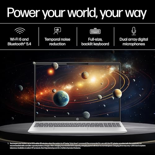 HP OmniBook 5 (Previously Pavilion) 50 Tops, AMD Ryzen AI 7 350 (16GB LPDDR5X, 512GB SSD) WUXGA 2K, Touch, 16''/40.6cm, Win11,Office24, Silver, 1.8kg, ag1048au, Next-Gen AI Copilot+ Laptop