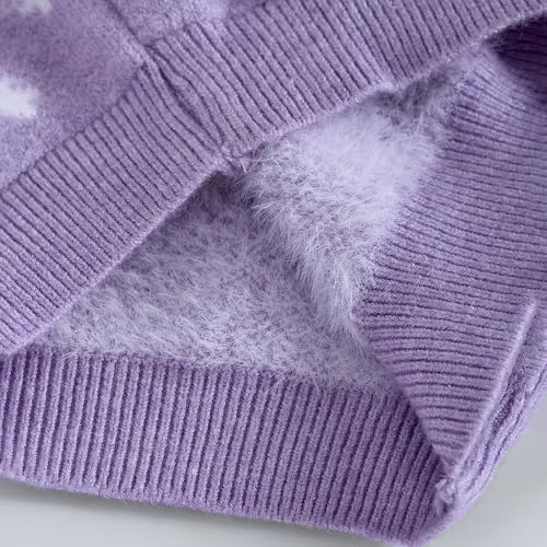 Hopscotch Girls Purple Full Sleeves Textured Fabric Snowflake Sweater for Age (6-7 Years)