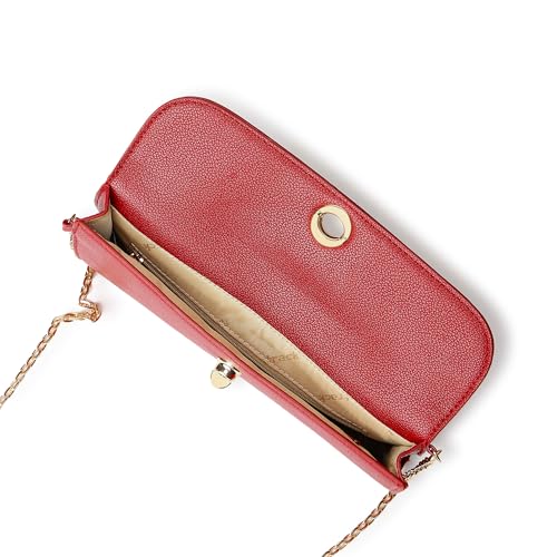 Fastrack Chain Reaction Sling Bag for Women | Medium Size with Flap Closure, Twist Lock and Gold Metal Chain | Stylish Sling Bag for Parties and Casual Outings