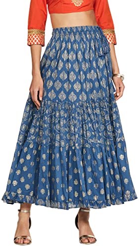 BIBA WOMEN SOLID FLARED MIX AND MATCH(COLOR ME16322_BLUE_M)