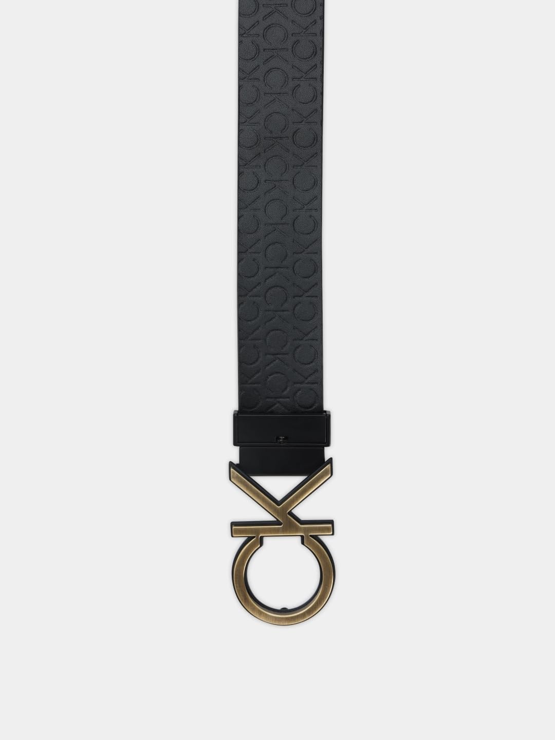 Calvin Klein Textured Black Leather Classic Belt