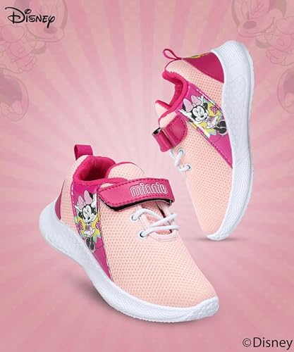 PARAGON Disney Girls Peach Casual Shoes | Comfortable, Durable & Stylish Sneakers with Velcro, Cushioned Support, and Versatile Design | Perfect for Everyday Wear