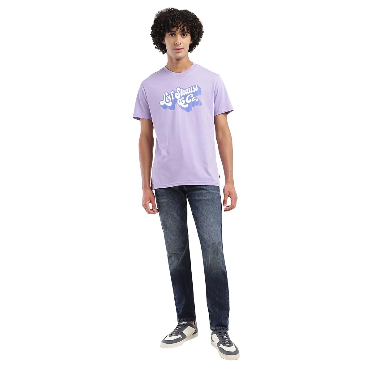 Levi's Men's Geometric Regular Fit T-Shirt (16960-1295_Purple