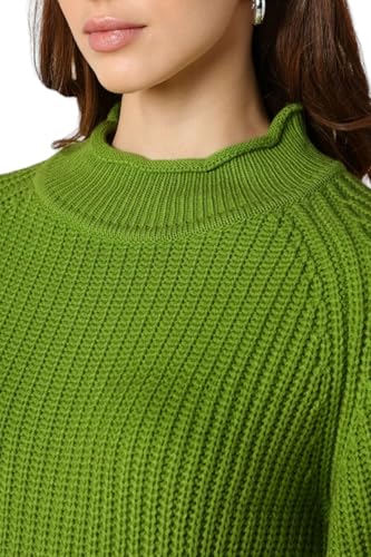 Allen Solly Women's Acrylic Crew Neck Sweater (AHSWCRGFA82737_Green