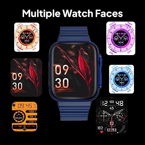 Fire-Boltt Gladiator 1.96" Biggest Display Smart Watch with Bluetooth Calling, Voice Assistant &123 Sports Modes, 8 Unique UI Interactions, SpO2, 24/7 Heart Rate Tracking (Blue)