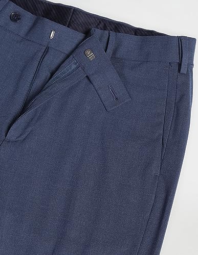 Arrow Super Slim Fit Solid Formal Trousers Blue