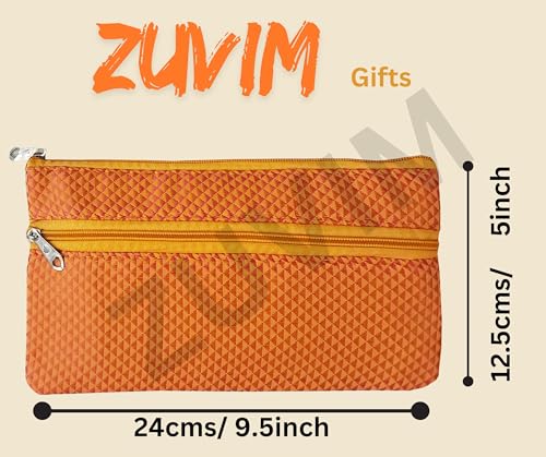 Zuvim Women Purse with Double Pocket and Zip, Traditonal Khann Zipper Pouches Shagun Gifting Haldi Mehandi Wedding, Festivals, Pooja, Haldikumkum Gift for Women, Multicolor (Pack of 11, Standard)