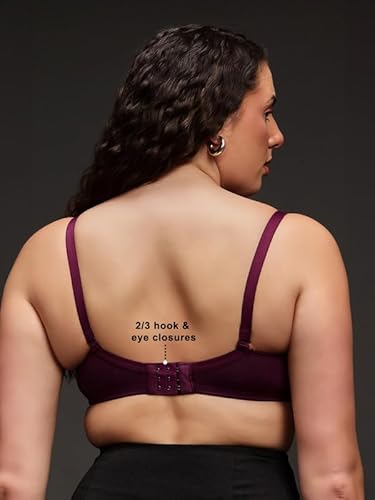 Clovia Women's Padded Non-Wired Full Coverage Multiway T-Shirt Bra (BR2370G15_Wine_34B)