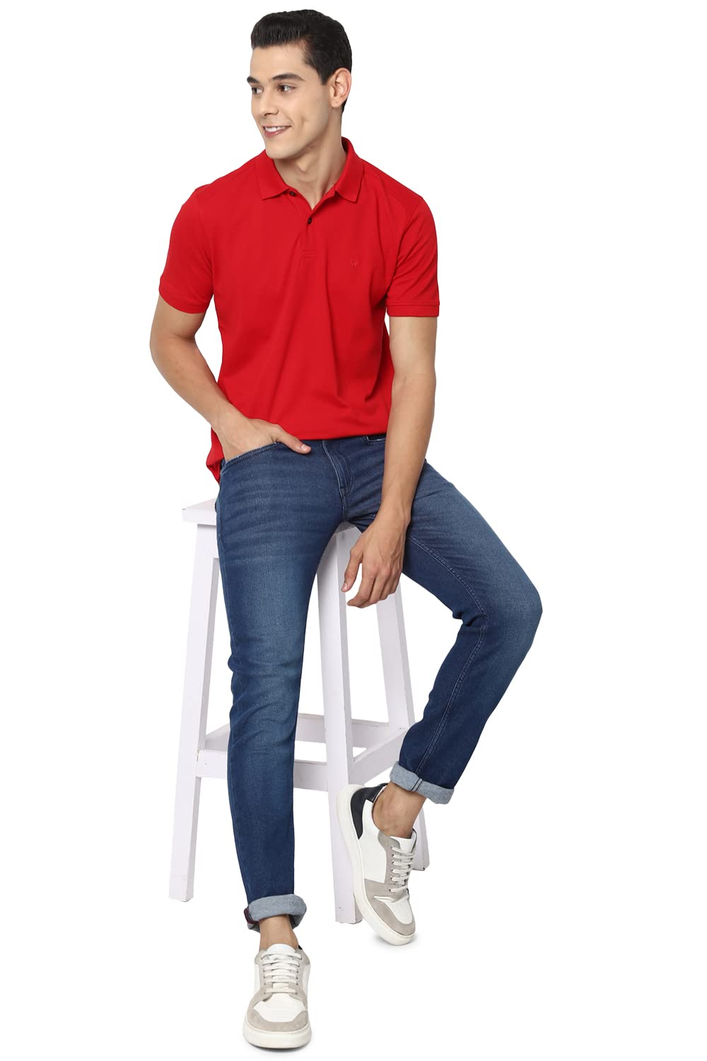 Allen Solly Men's Slim Low Rise Jeans (ALDNVSKFV81991_Medium Indigo_34)