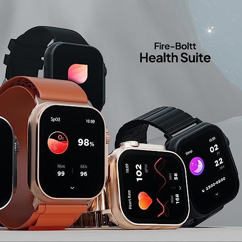 Fire-Boltt Gladiator + 1.96” AMOLED Display Luxury Smartwatch, Rotating Crown, 115+ Sports Modes & Bluetooth Calling, AI Voice Assistant, Gaming