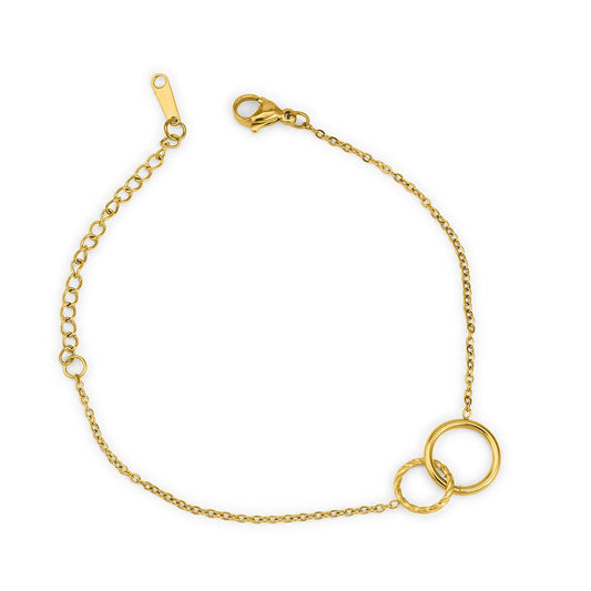 PALMONAS Double Rings Bracelet for Women - Gift for Girls & Women | Waterproof & Anti-Tarnish Bracelet