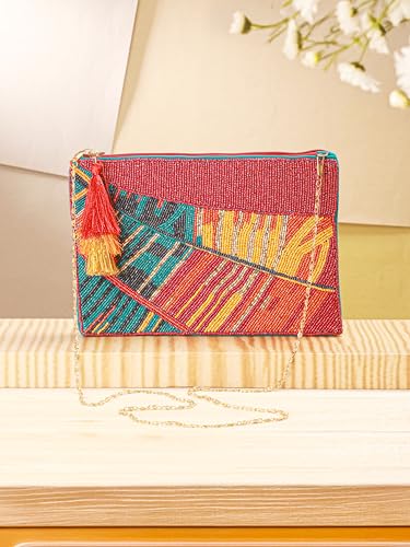BAGUZZI Leafing Love Beaded Multicolor Sling Bag