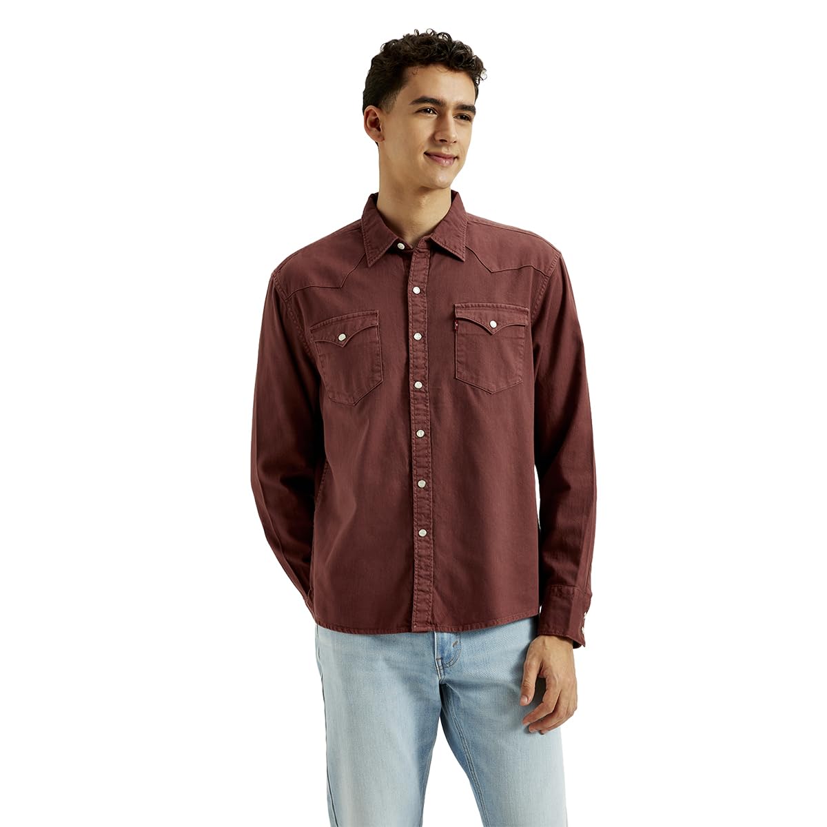 Levi's Men's Solid Dyed Slim Fit Shirt Brown
