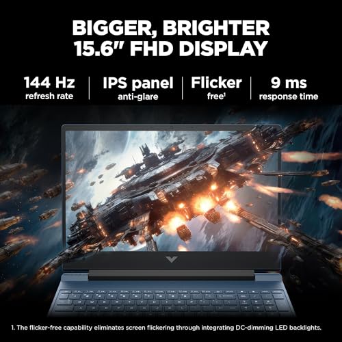 HP Victus Gaming Laptop, 13th Gen Intel Core i7-13620H, 6GB RTX 3050 GPU, 15.6-inch (39.6 cm), FHD, IPS, 144Hz, 16GB DDR4, 512GB SSD, Backlit KB, B&O, 9ms Response time (Blue, 2.29 kg), fa1321TX