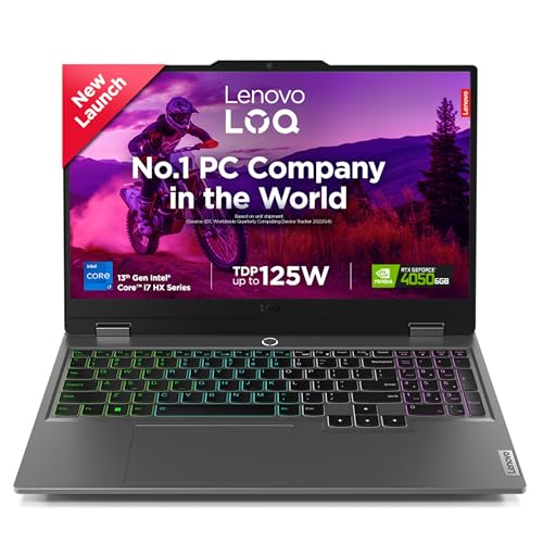 Lenovo LOQ 13th Gen Intel Core i7-13650HX 15.6" (39.6cm) 144Hz 300Nits FHD Gaming Laptop (16GB/512GB SSD/Win 11/NVIDIA RTX 4050 6GB/1Yr ADP Free/MSO 24/Grey/2.3Kg), 83DV01A5IN