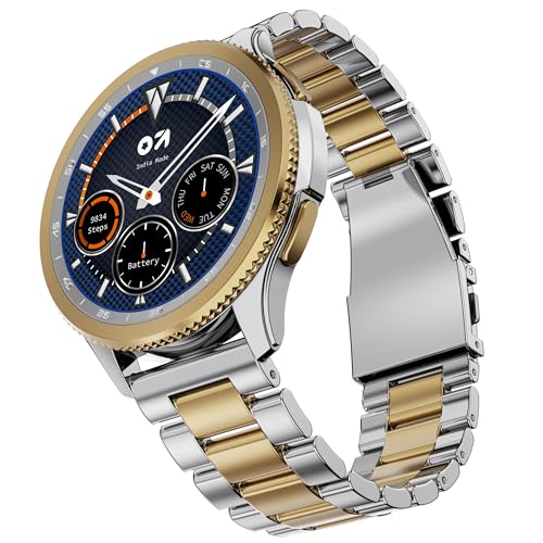 GOBOULT Pyro Smartwatch 1.43'' AMOLED Screen, BT Calling 5.3, 600 Nits Brightness, IP68, 150+ Watchfaces, 120+ Sports Modes, AI Voice Assistant, SpO2 Monitoring (Gold Silver)