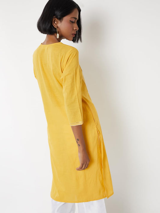 Max Women's Cotton Blend Regular Kurta