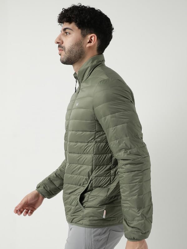 Wildcraft Men Nylon Down Jacket (Olive1, XXL)