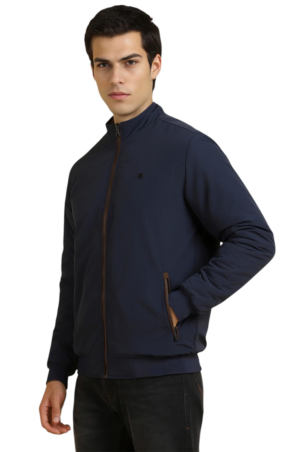 Allen Solly Men's A-Line Coat (ASJKMJBOFZ41125_Navy