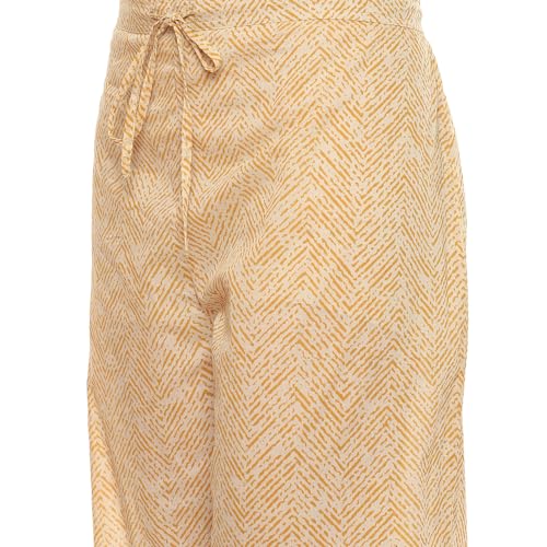 BIBA Women EMBROIDERY STRAIGHT SALWAR KURTA DUPATTA(SKDPARSI GA8889_YELLOW_34)