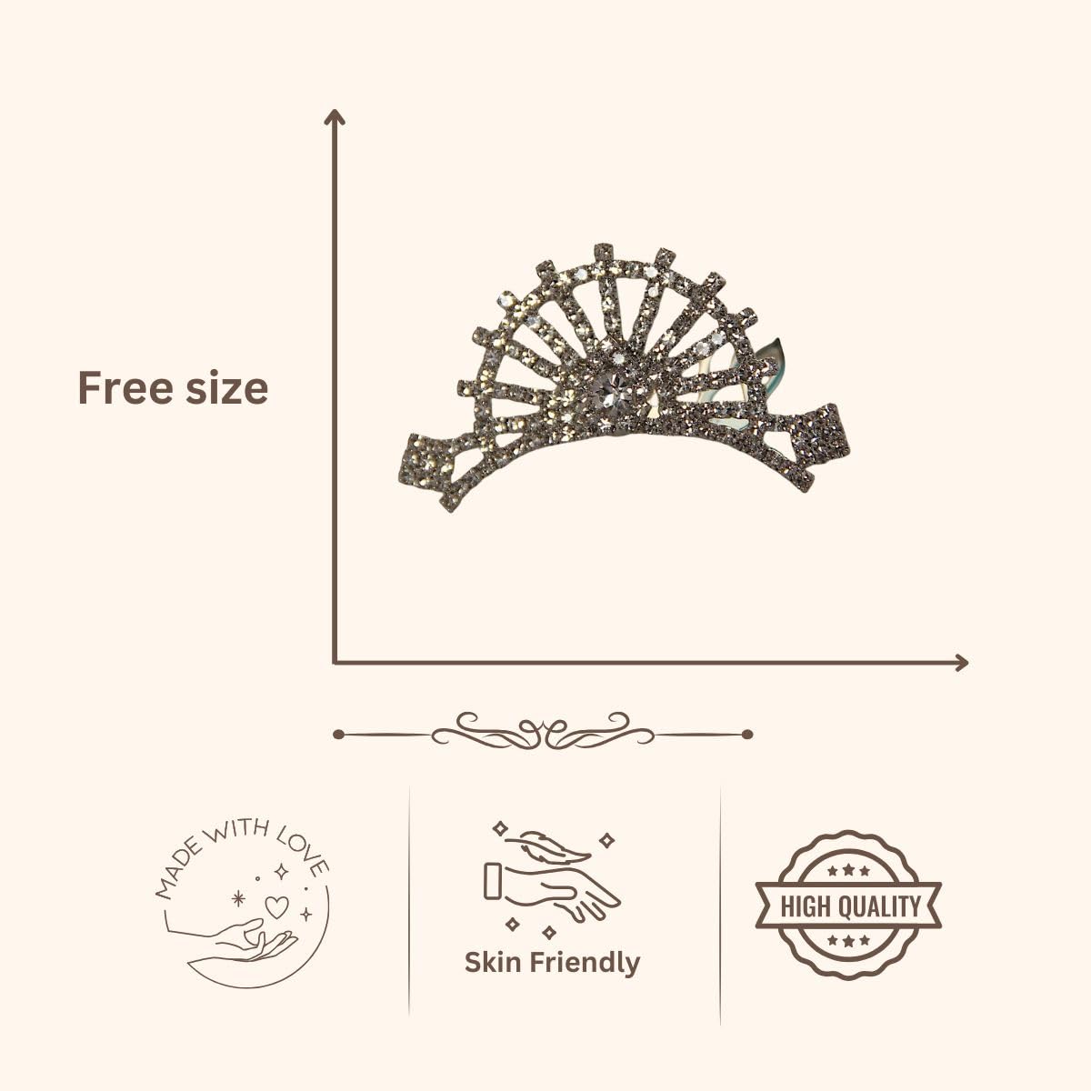 ACCESSHER Silver Plated Crystal Tiara for Girls & Women | Bridal Crown for Wedding, Birthday, Prom and Special Ocassion | Princess Look Headband | Tiara For Women & Girls (Design 7)