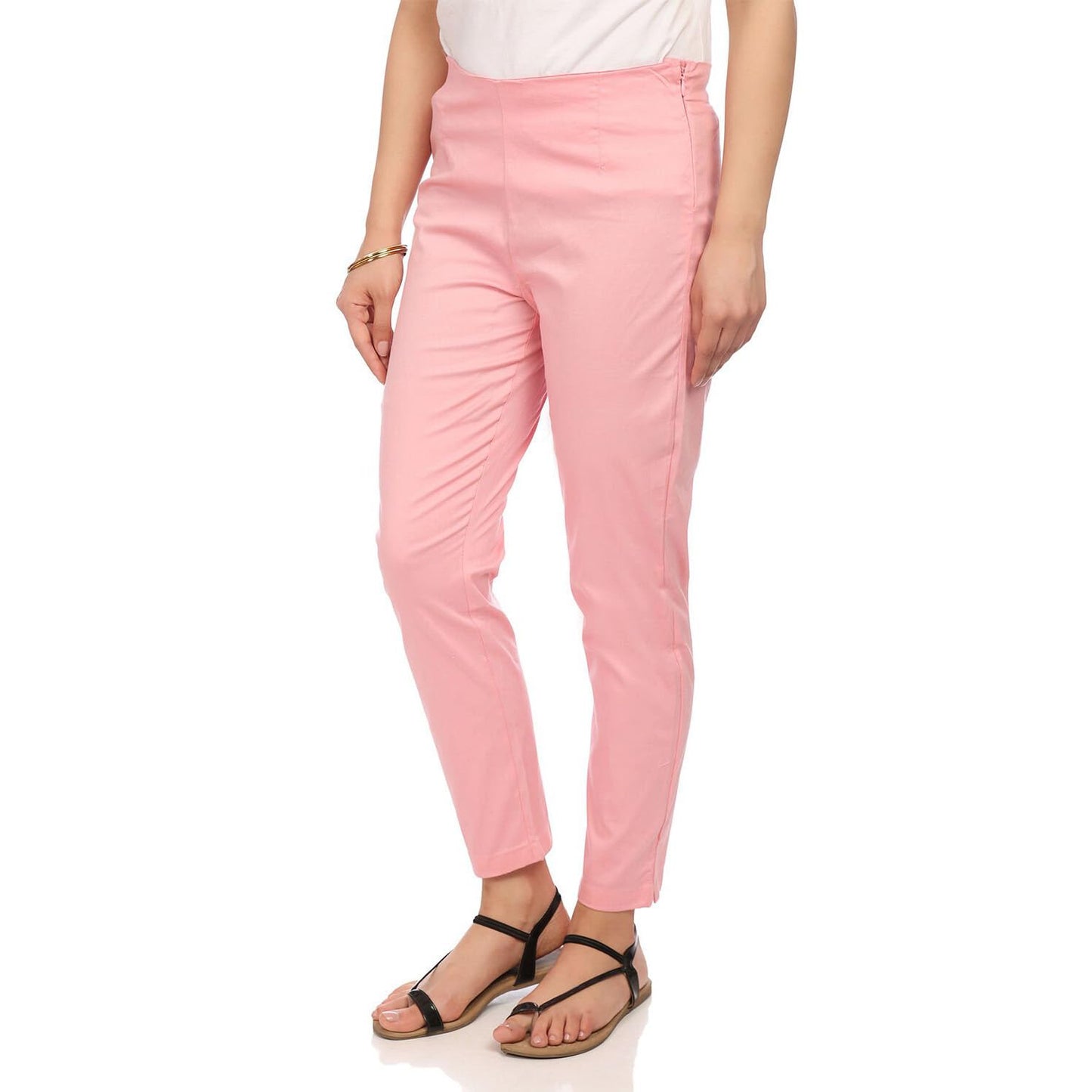 Rangriti Women's Slim Pants (RMMCORE1693SS18LPIN_Light Pink