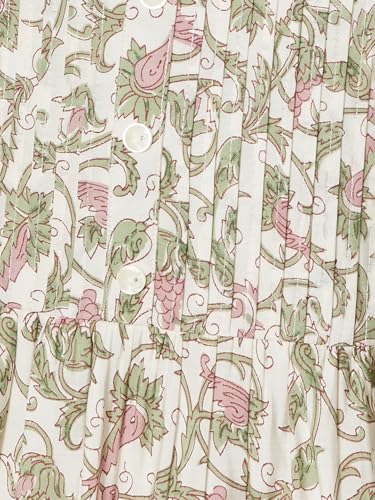 Max Women Floral Print Straight Kurta Set(White_S)