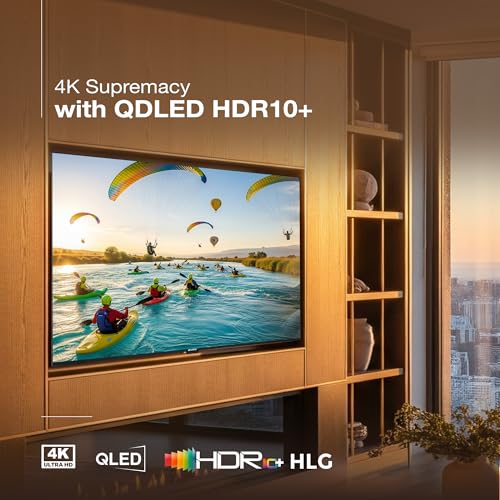 SANSUI 43-Inch (109 cm) 4K QLED Google TV | Dolby Vision, HDR10+, Dolby Atmos, HSR 120Hz, MEMC, 30W Surround Sound, FloLED Panel & Google TV | JSW43UG23Q (Black)