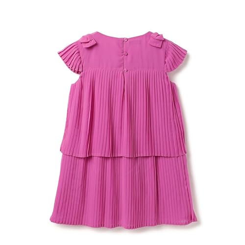 United Colors of Benetton Regular Fit Round Neck Solid Bow Detail Perma Pleat Dress