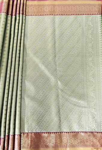 MIMOSA Women’s Green Art Silk Saree Woven with Zari Tissue | Kanjivaram Style Saree | Rich Pallu & Tassels | 6.2 Mtrs