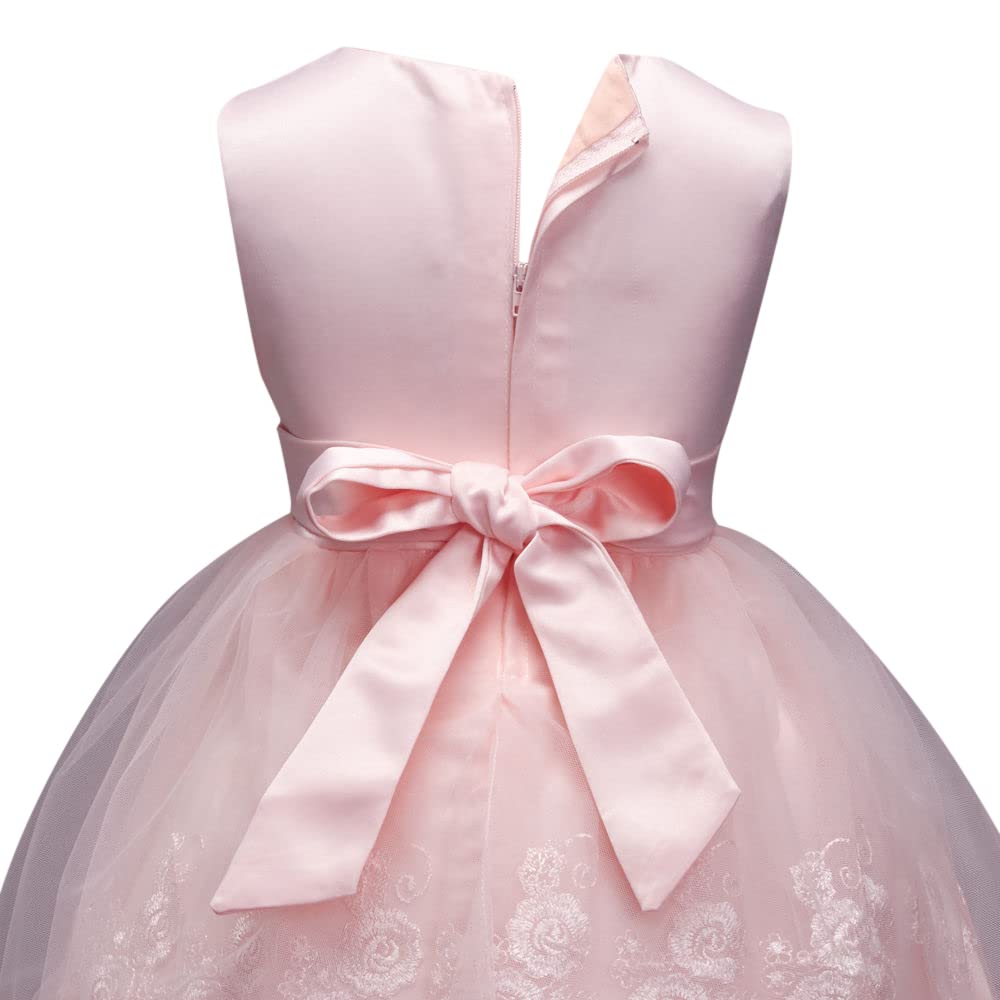 Hopscotch Girls Sleeveless Embellished Party Dress in Peach Color for Ages 2-3 Years