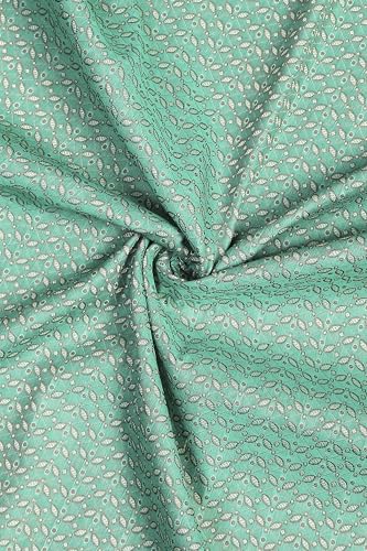 BIBA Women Green Cotton Unstitched Suit Set_FREE SIZE