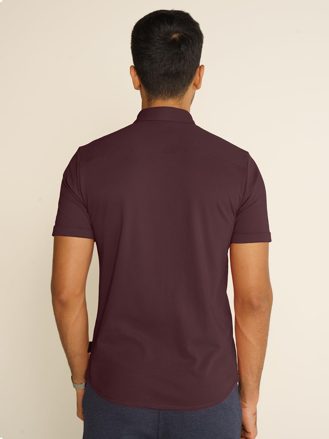 DAMENSCH Constant Cotton Thermoregulating Pique Half Shirt - Loyal Maroon - L
