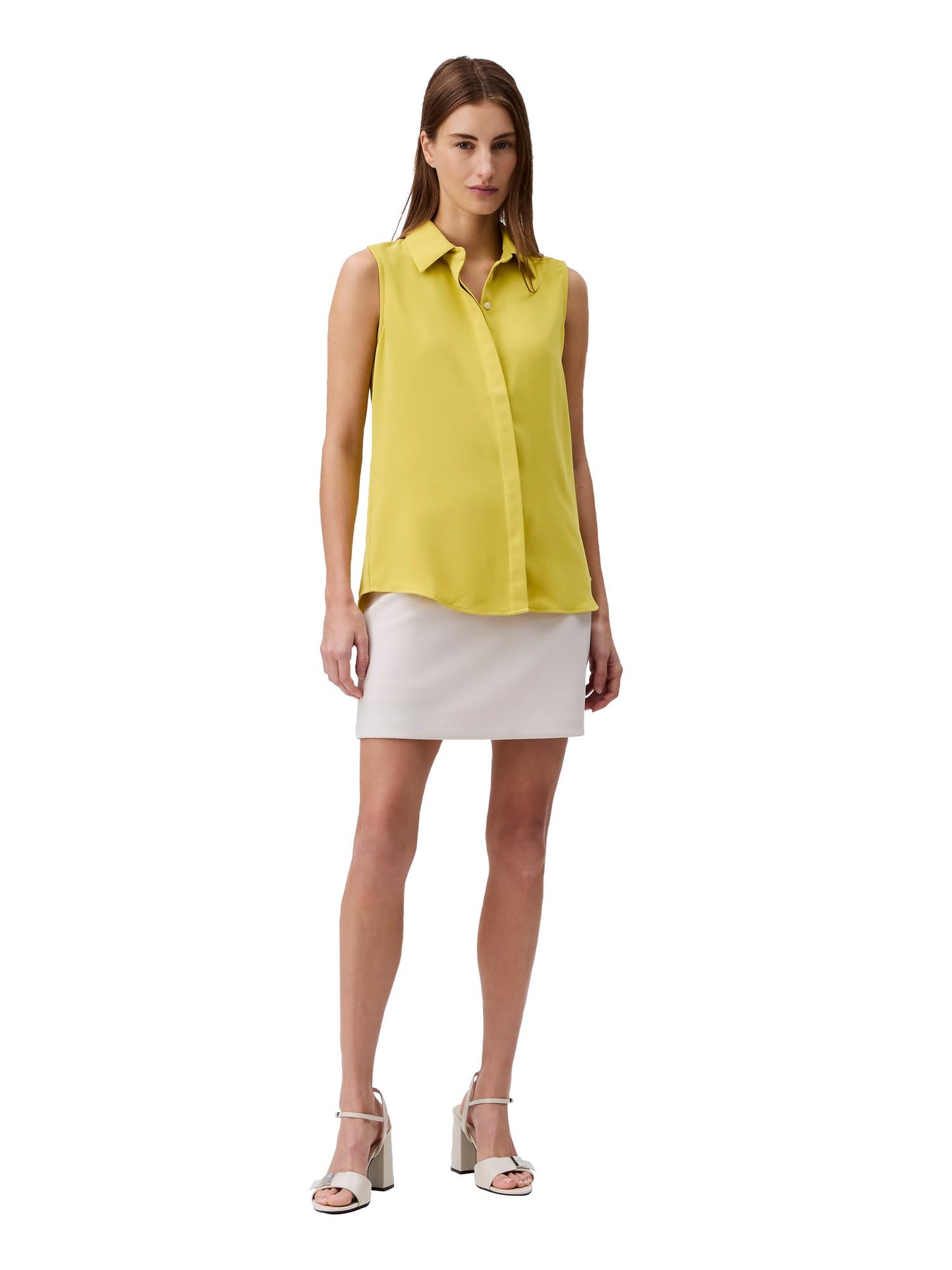 Calvin Klein Jeans Women's Solid Regular Fit T-Shirt (44B974G280_Yellow