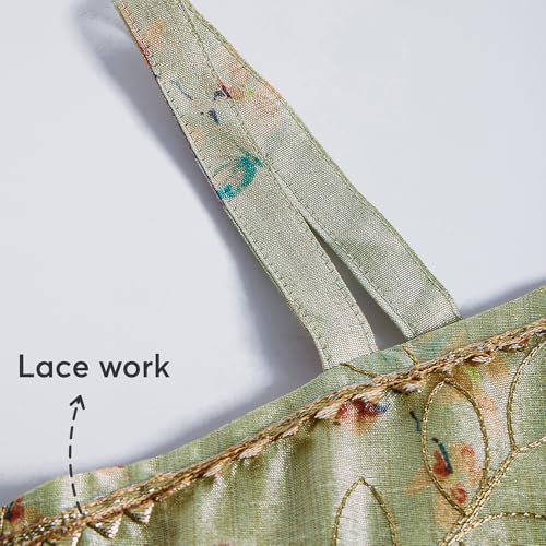 Hopscotch Girls Asymmetrical Yellow 2-Pc Ruffle Embellished Lehenga Choli Set For Ages (6-7 Years)