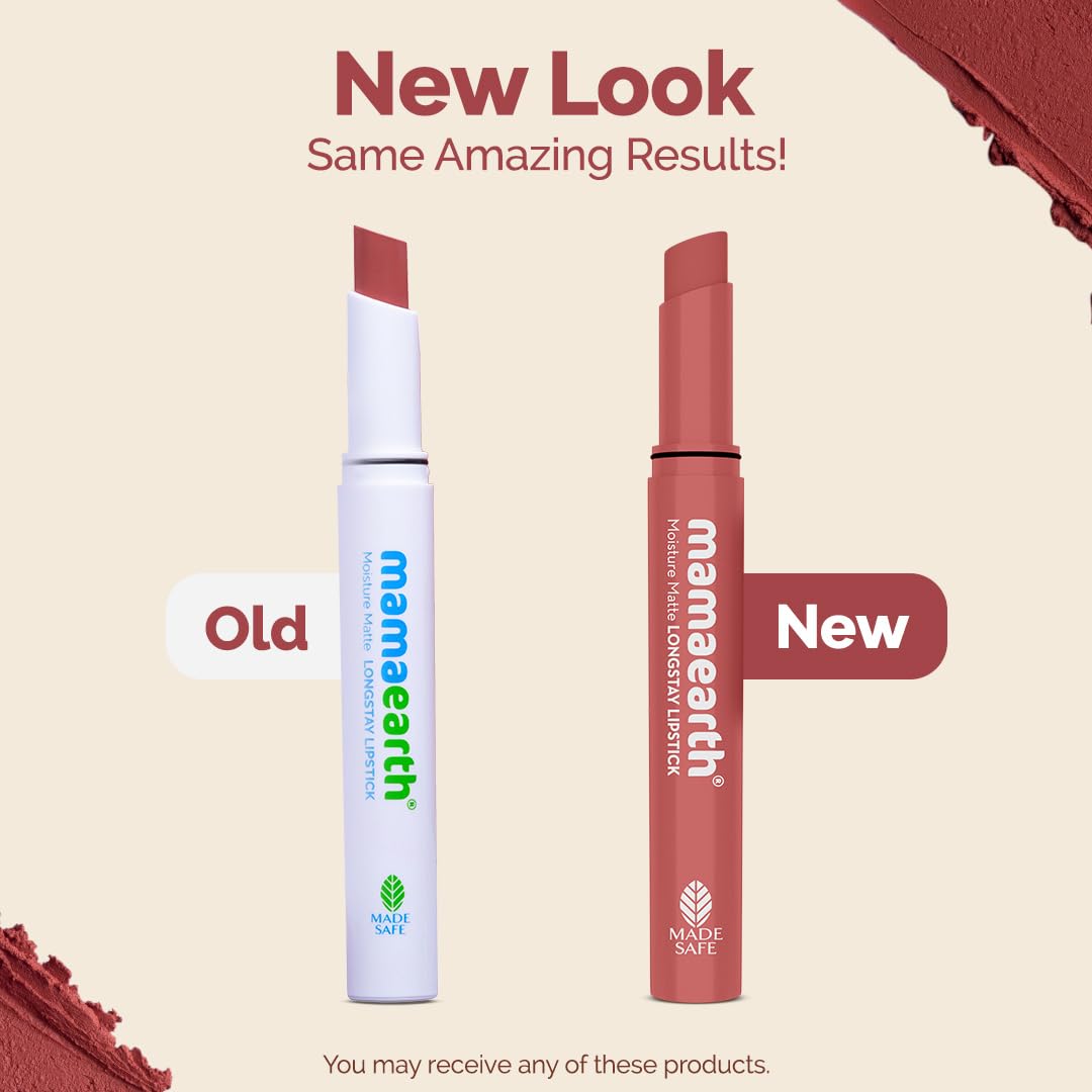 Mamaearth Moisture Matte Longstay Lipstick with Avocado Oil & Vitamin E for 12 Hour Long Stay-01 Carnation Nude - 2 g