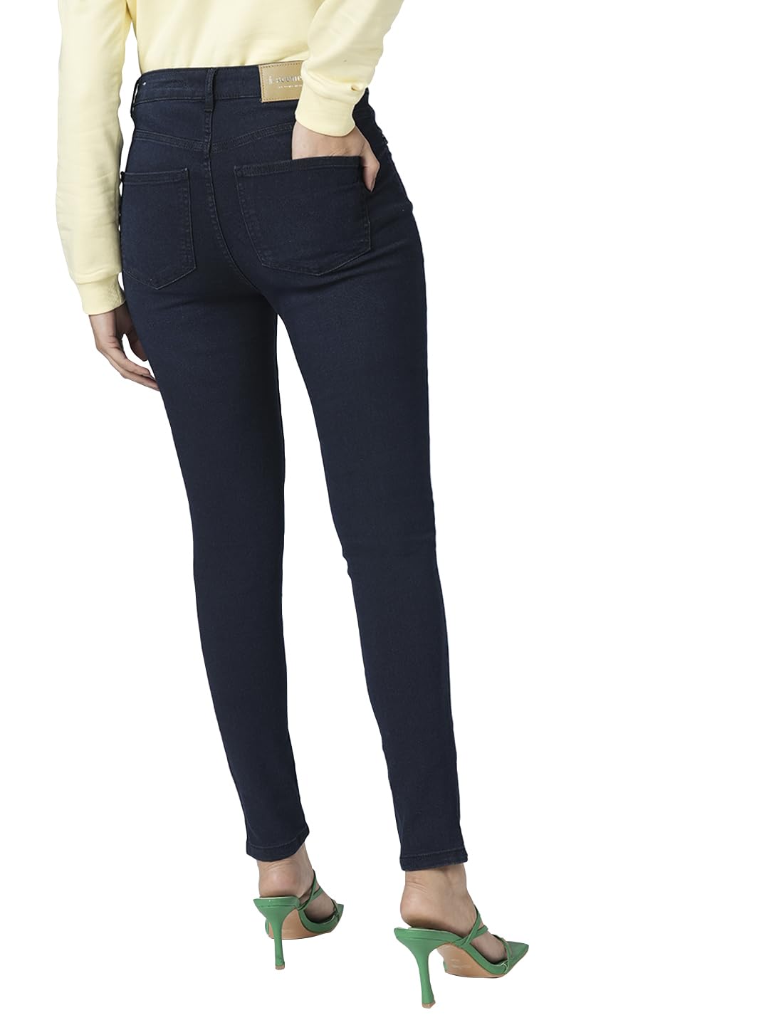 VERO MODA Women Solid Blue Cotton Skinny Fit Ankle Length High Rise Jeans