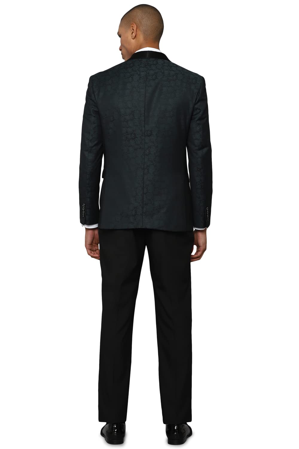 Allen Solly Jacquard Polyester Viscose Slim Fit Men's Jacket (Green, Size_36)