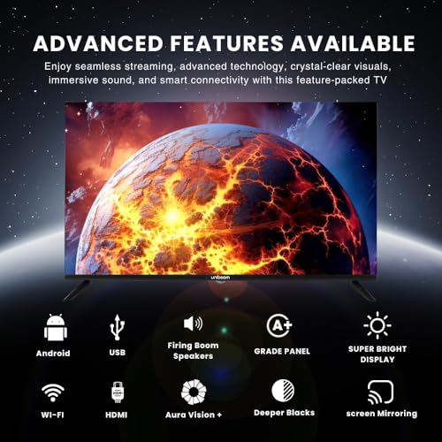 Uniboom_Optima Series102 cm (40 inch)HD Smart LED TV | Android TV with Voice Command App |5000+ Free Movies |30W Sonic Boom Speakers| 500+ Certified Apps |Mobile Remote |Mobile Screen Cast 40S-ULT-AED