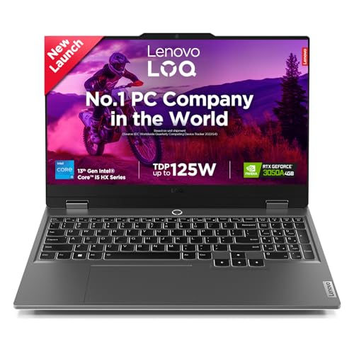 Lenovo LOQ Intel Core i5-13450HX| NVIDIA RTX 3050A 4GB (24GB RAM/512GB SSD/144Hz Refresh Rate/15.6" (39.6cm)/Windows 11/Office Home 2024/3 Mon. Game Pass/Grey/2.4Kg), 83DV018GIN AI Gaming Laptop