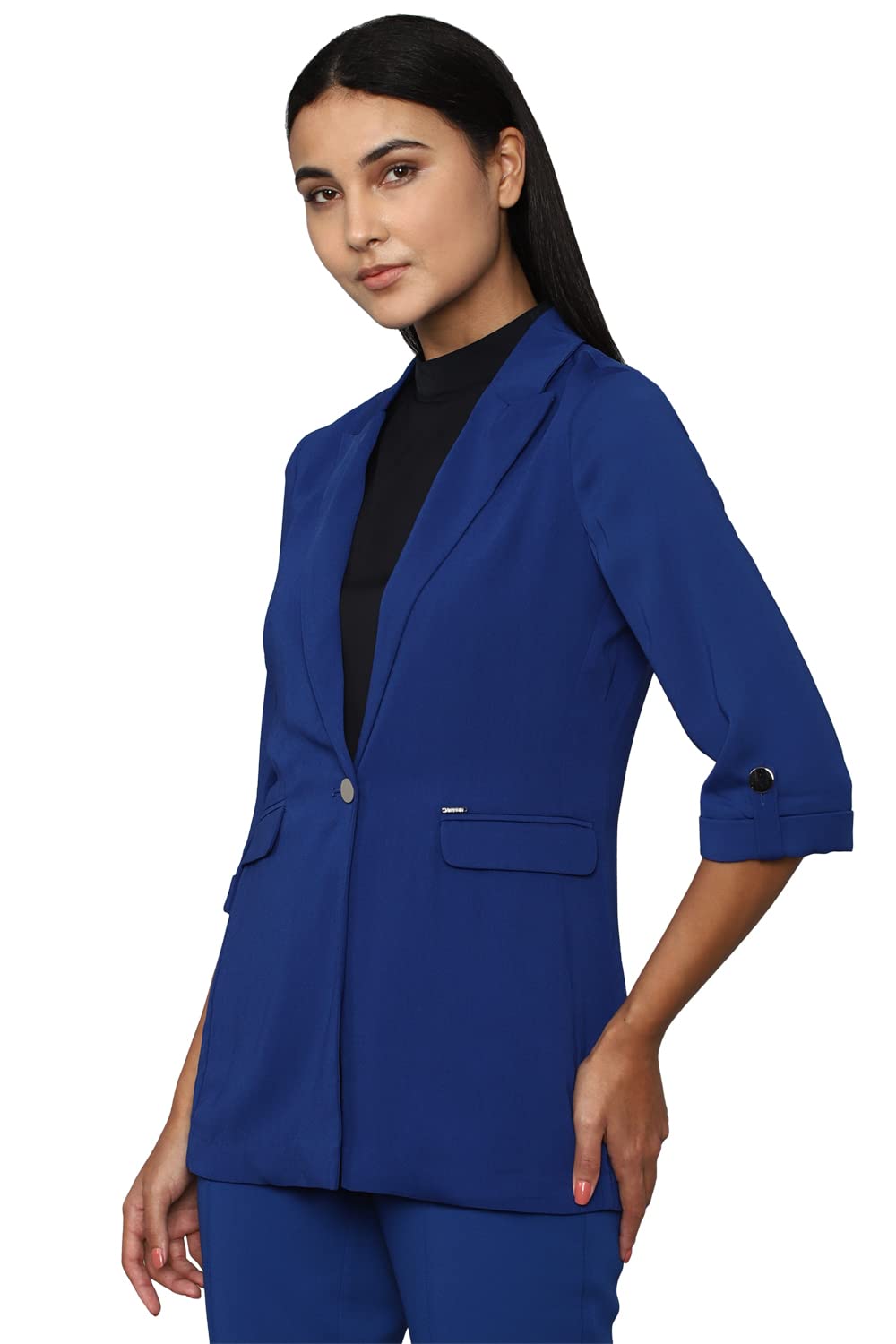 Allen Solly Women's Regular Blazer (AHBZWRGHC17271_Blue